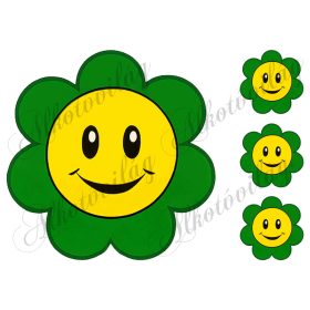 Zöld mosolygós virág - 20 cm és 6 cm átmérővel