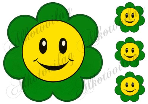Zöld mosolygós virág - 20 cm és 6 cm átmérővel