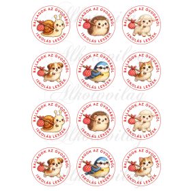   BALLAGOK AZ ÓVODÁBÓL - ISKOLÁS LESZEK feliratú körök cuki állatkákkal - CSIGA, SÜNI, BÁRÁNY, KUTYA, MADÁRKA, CICA - 6 cm