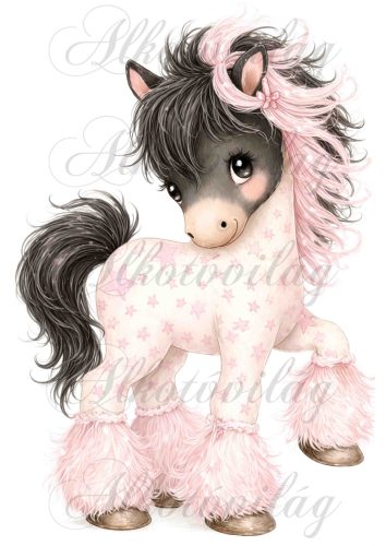 Kedves póniló, unikornis rózsaszín árnyalatban - PÁRNABLOKK, VÁSZONTÁSKA BLOKK, PATCHWORK BLOKK, UZSONNÁSTASAK BLOKK
