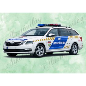   Rendőrautó zöld márványos háttérrel - PÁRNABLOKK, VÁSZONTÁSKA BLOKK, PATCHWORK BLOKK, UZSONNÁSTASAK BLOKK