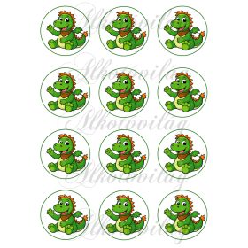 Süsü barátja, cuki sárkány 6 cm átmérőjű körökben