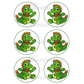 Süsü barátja, cuki sárkány 9 cm átmérőjű körökben