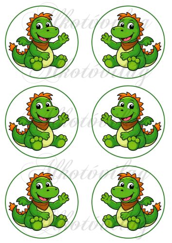 Süsü barátja, cuki sárkány 9 cm átmérőjű körökben