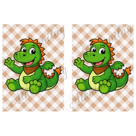   Süsü barátja, cuki sárkány barnás háttérrel 19 x 13,5 cm