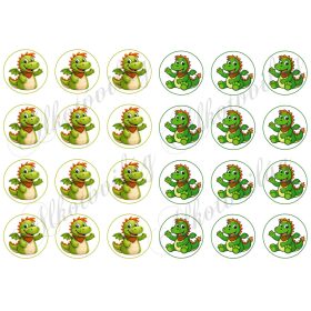   Süsü barátjai, cuki sárkányok 4 cm átmérőjű körökben