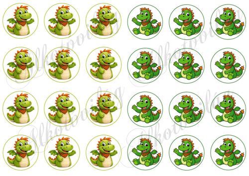 Süsü barátjai, cuki sárkányok 4 cm átmérőjű körökben