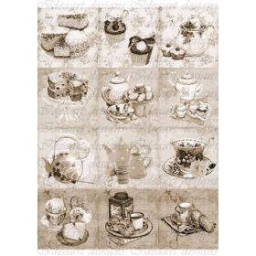 Konyhai blokkok 7 x7 cm szépiában