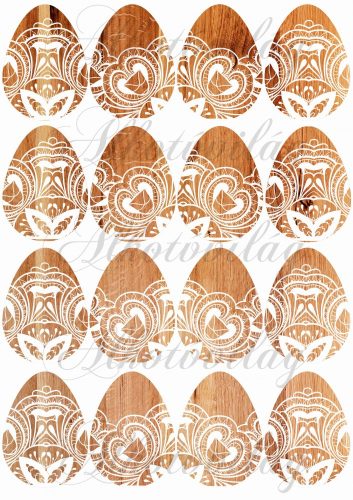 eggs with wooden lace