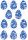 Kék-fehér folklór mintás tojások