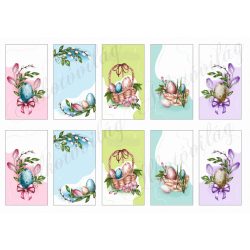   Gyönyörű húsvéti kártyák kézzel festett tojásokkal ÜRESEN 9X7,5 cm