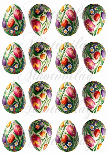 Tojások gyönyörű kézzel festett tulipánokkal 2 - KICSIBEN