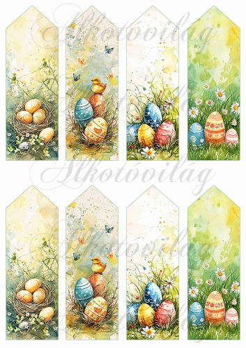 Könyvjelzők festett tojásokkal - 13 x 4,3 cm