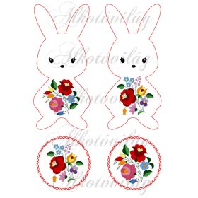 Kalocsai mintás nyuszik 19 cm magas