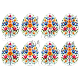 Tojások népművészeti mintával - 9 cm magas