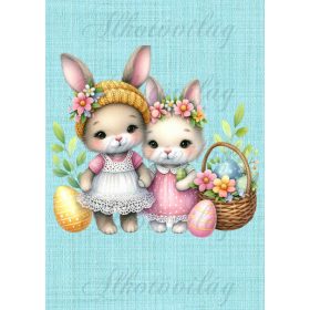   Cuki nyuszi szövet háttérrel 6- PÁRNABLOKK, TÁSKABLOKK, TAKARÓBLOKK, UZSONNÁS TASAK BLOKK, PATCHWORK BLOKK