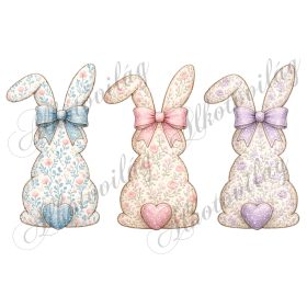   Übercuki nyuszik masnival és szíves popóval - 16 cm magas