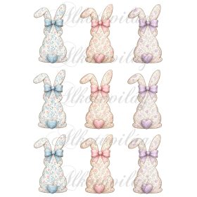 Übercuki nyuszik masnival és szíves popóval - 9 cm magas