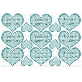 Szíves szívek kékben -szeretlek anyukám