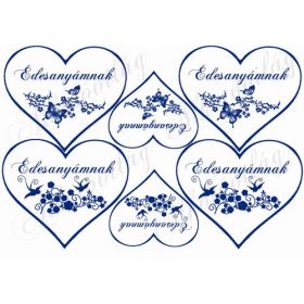 Szívek Édesanyámak kékben