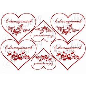 Szívek Édesanyámak pirosban
