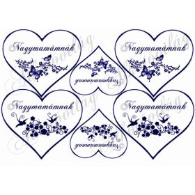 Szívek Nagymamámnak kékben