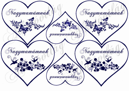 Szívek Nagymamámnak kékben