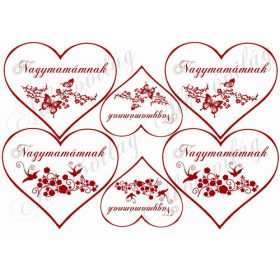 Szívek Nagymamámnak pirosban