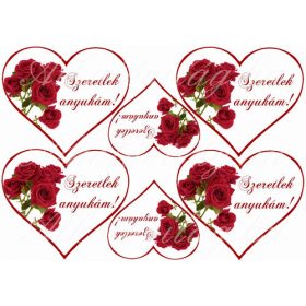 Szívek rózsákkal anyák napjára 