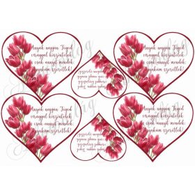 Szívek tulipánokkal + idézettel anyukám szertlek