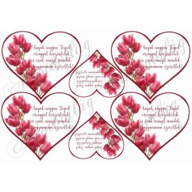 Szívek tulipánokkal + idézettel nagymamám szeretlek