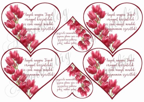 Szívek tulipánokkal + idézettel nagymamám szeretlek