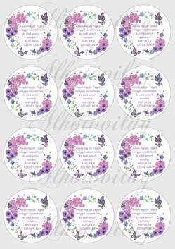 Anyák napi lila körök idézettel