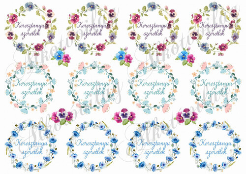 Koszorúk feliratokkal anyák napjára - KERESZTANYU SZERETLEK KICSIBEN