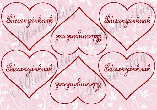 Szívek édesanyánknak felirattal