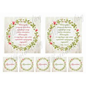   Virágos keretek anyáknapi idézetekkel 12,5 cm-es hímzőkerethez