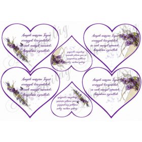 Levendulás szívek idézettel