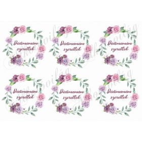 Rózsás koszorúk dédi mamám szeretlek felirattal