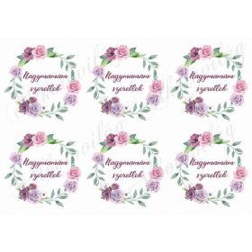 Rózsás koszorúk nagymamám szeretlek felirattal