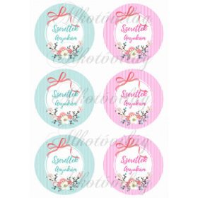 Szeretlek Anyukám csíkos háttérrel kör alapon