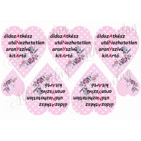 ANYA feliratú szívek rózsaszín pöttyös alapon