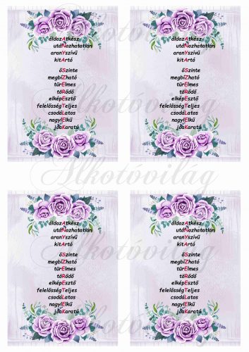 ANYA LOVES you with purple roses 4pcs