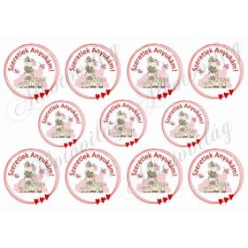 Anyák napi szíves körök zsiráfokkal- SZERETLEK ANYUKÁM