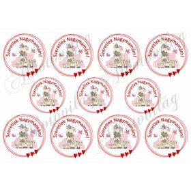   Anyák napi szíves körök zsiráfokkal- SZERETLEK NAGYMAMÁM