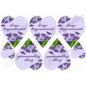 DRÁGA NAGYMAMÁMNAK lila gerberás szívben