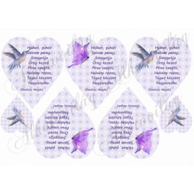 Nagymamás vers szívekben kolibrivel, pillangóval