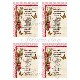 SZERETLEK ANYA kép rózsás díszekkel 4db