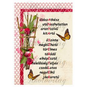 SZERETLEK ANYA kép rózsás díszekkel