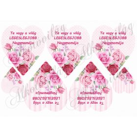 TE VAGY A VILÁG LEGESLEGJOBB NAGYMAMÁJA rózsás szívben