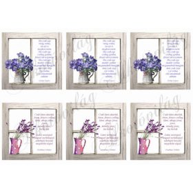 Virágok ablakban anyák napi idézettel